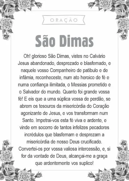 Santinho São Dimas. Pcte c/ 250 Unids