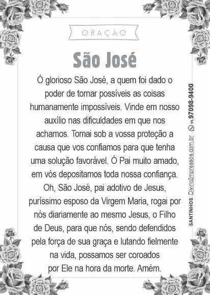 Santinho São José. Pcte c/ 250 Unids