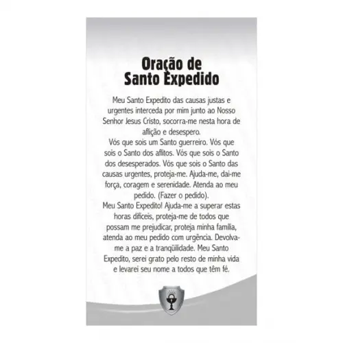 SANTO EXPEDITO | CARTÃO DE BOLSO + MINI IMAGEM