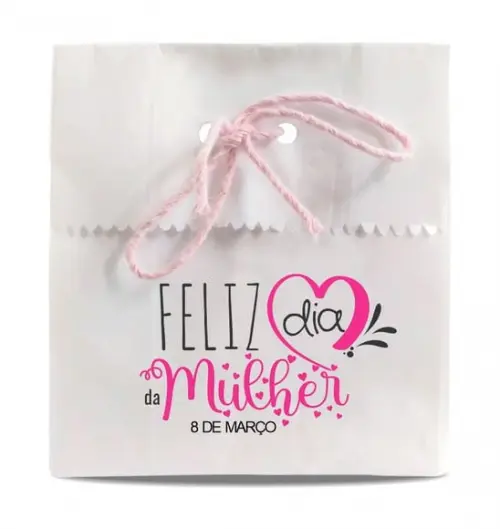 Saquinho de Papel Dia da Mulher, Person, Furo/cordão. Mod2