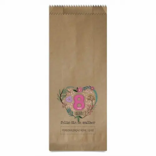 Saquinho de Papel Dia da Mulher, Personalizado. Mod.03