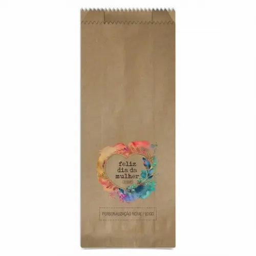Saquinho de Papel Dia da Mulher, Personalizado. Mod.01