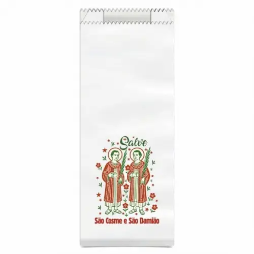 Saquinho de Papel São Cosme e São Damião + Brinde. c/ 100un