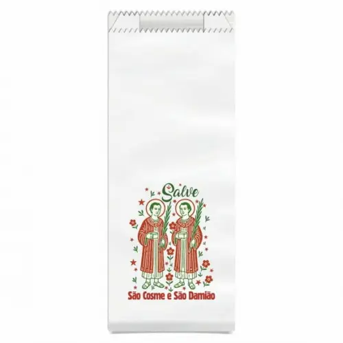 Saquinho de Papel São Cosme e São Damião + Brinde. c/ 400un