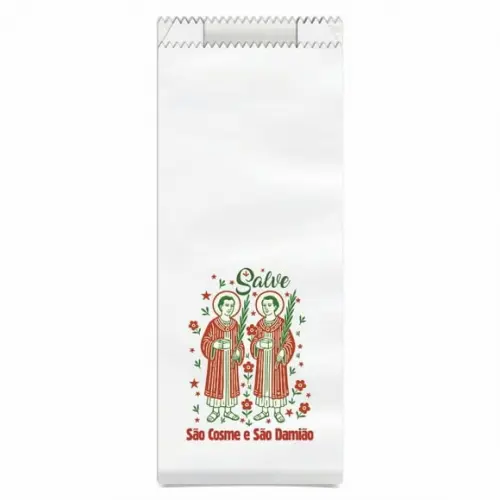 Saquinho de Papel São Cosme e São Damião + Brinde. c/ 50un