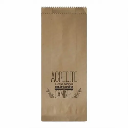 SAQUINHO KRAFT SIMPLES PERSONALIZADO - ACREDITE...