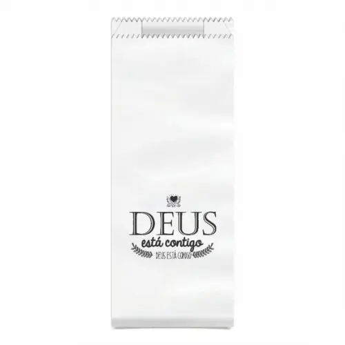 Saquinho Kraft Simples Personalizado - Deus Está Contigo