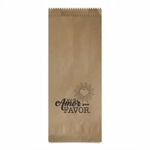 SAQUINHO KRAFT SIMPLES PERSONALIZADO - MAIS AMOR POR FAVOR