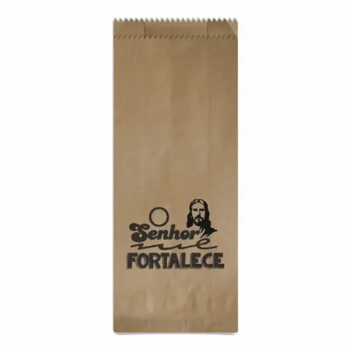 Saquinho Kraft Simples Personalizado - o Senhor Me Fortalece