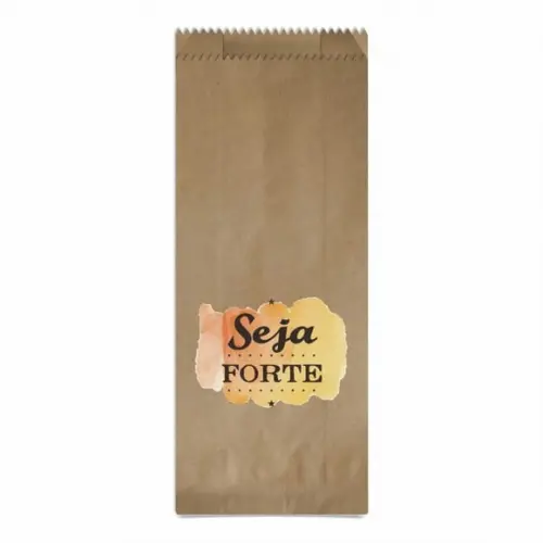 SAQUINHO KRAFT SIMPLES PERSONALIZADO - SEJA FORTE