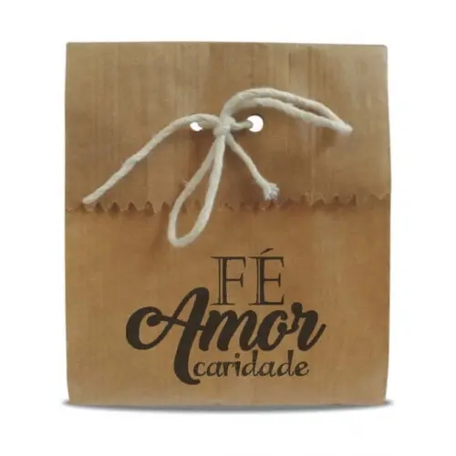 SAQUINHO PAPEL PERSONALIZADO - FÉ AMOR CARIDADE