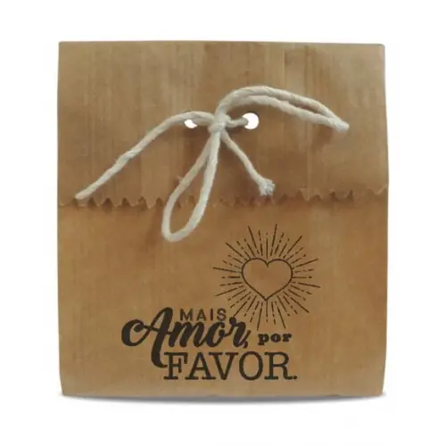 SAQUINHO PAPEL PERSONALIZADO - MAIS AMOR POR FAVOR