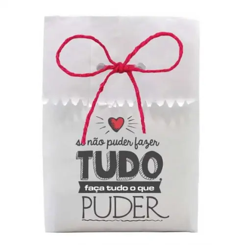 SAQUINHO PAPEL PERSONALIZADO. C/ FURO E CORDÃO - FRASES