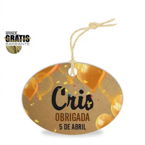 Tag aniversário oval