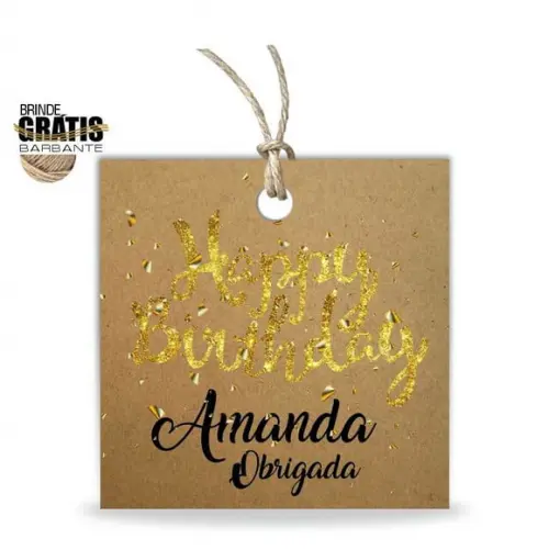 Tag aniversário quadrada