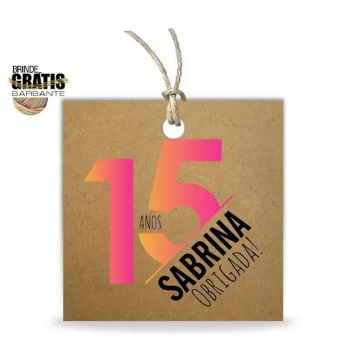 Tag aniversário quadrada