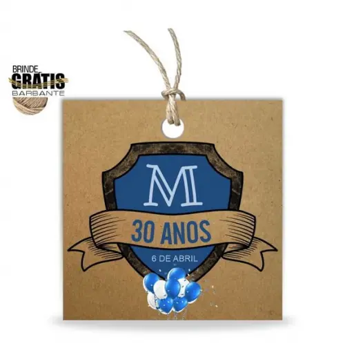 Tag aniversário quadrada