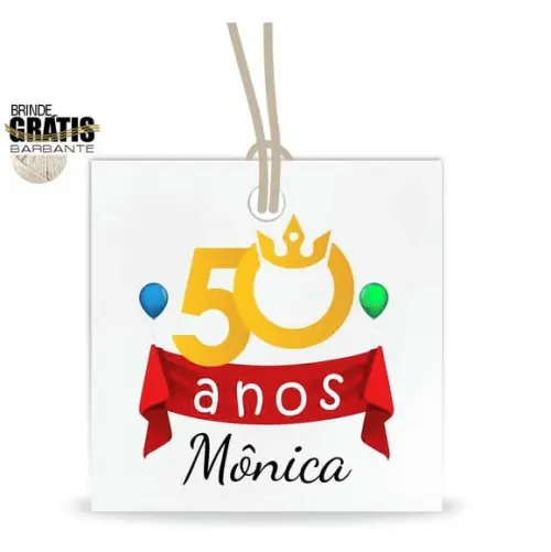 Tag aniversário quadrada