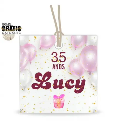 Tag aniversário quadrada