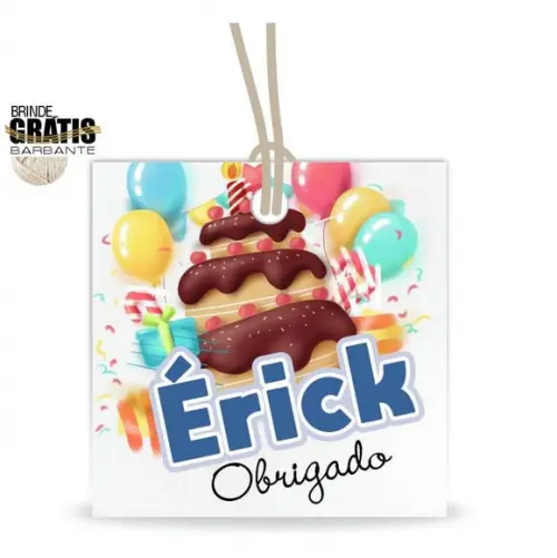 Tag aniversário quadrada