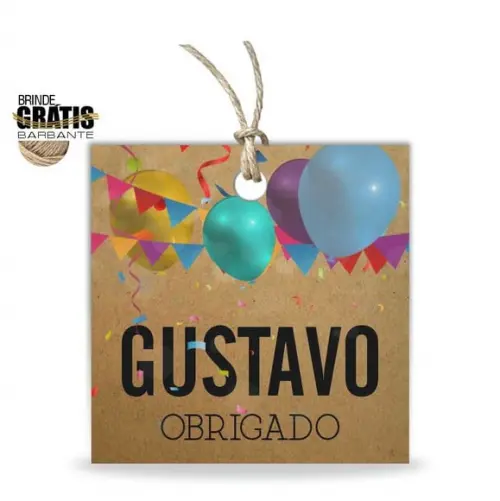 Tag aniversário quadrada