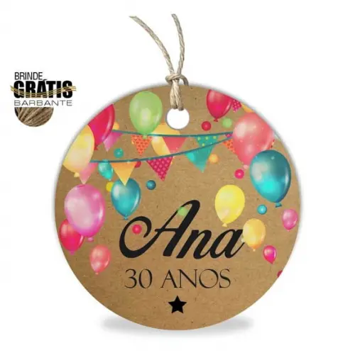 Tag aniversário redonda
