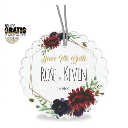 Tag casamento escalope floral