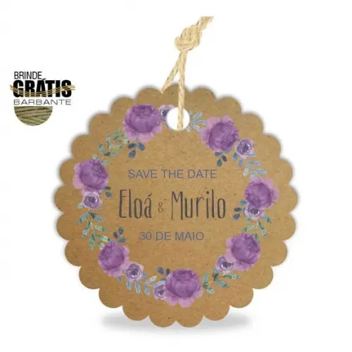 Tag casamento escalope floral