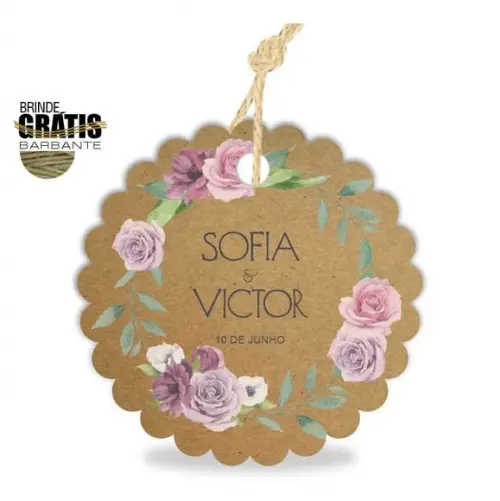 Tag casamento escalope floral