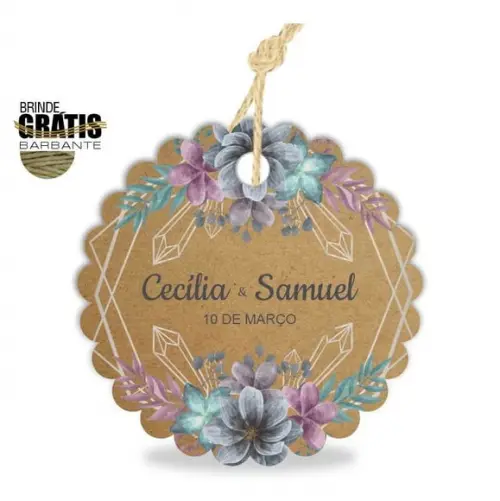 Tag casamento escalope floral
