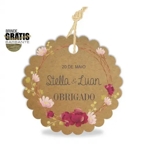 Tag casamento escalope floral