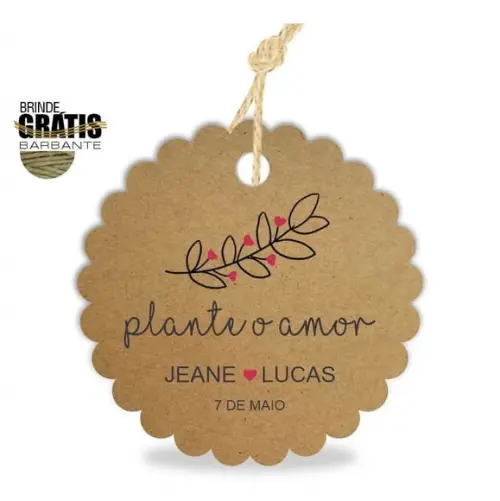 Tag casamento escalope plante amor