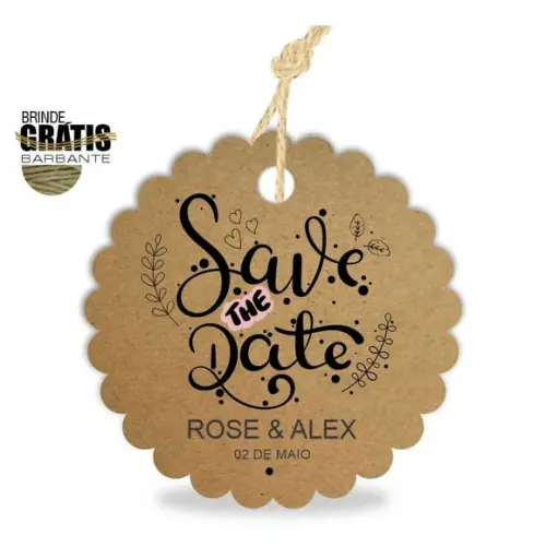 Tag casamento escalope save the date