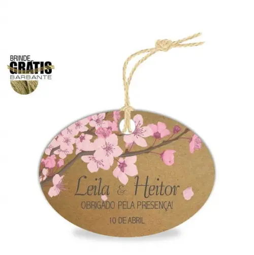 Tag casamento oval floral