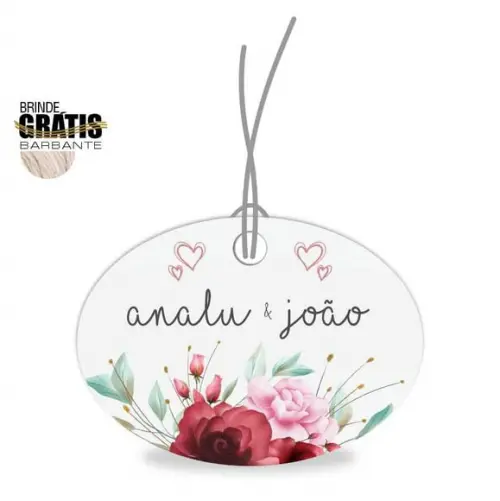 Tag casamento oval floral