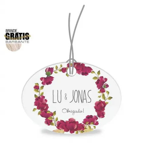 Tag casamento oval floral
