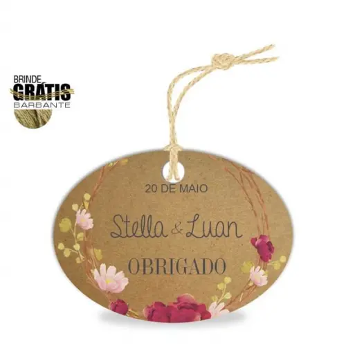 Tag casamento oval floral