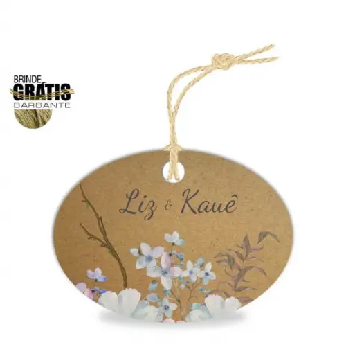 Tag casamento oval floral