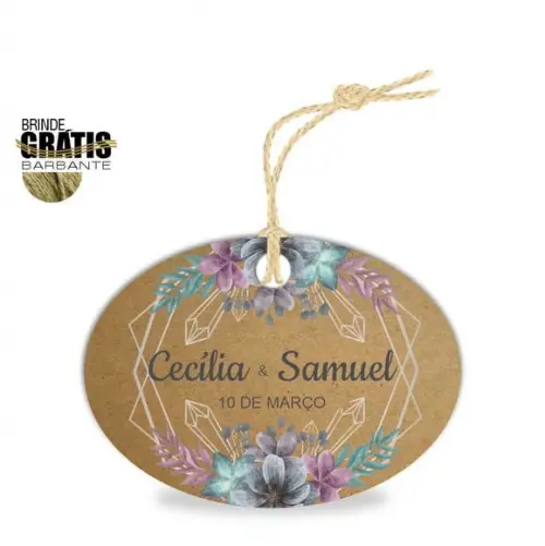 Tag casamento oval floral
