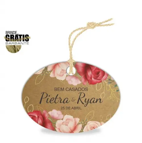 Tag casamento oval floral