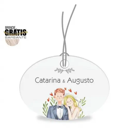 Tag casamento oval noivinhos