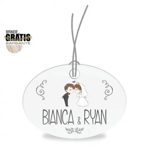 Tag casamento oval noivinhos