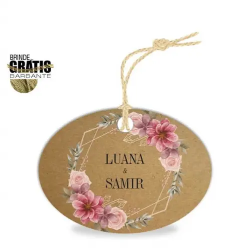Tag casamento oval floral