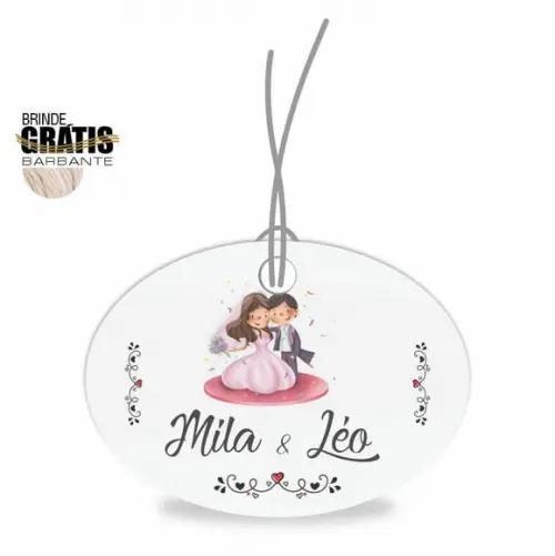 Tag casamento oval noivinhos