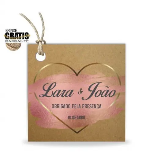 Tag casamento quadrada
