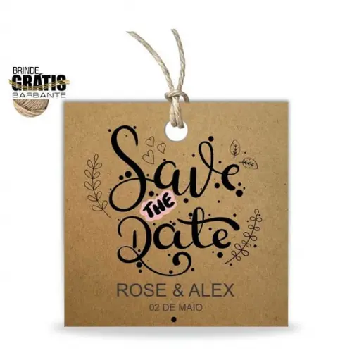 Tag casamento quadrada save the date