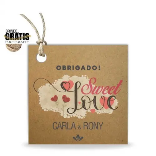 Tag casamento quadrada sweet love