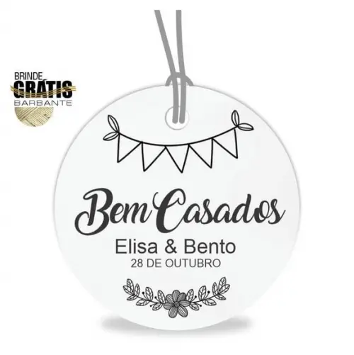 Tag casamento redonda bem-casados