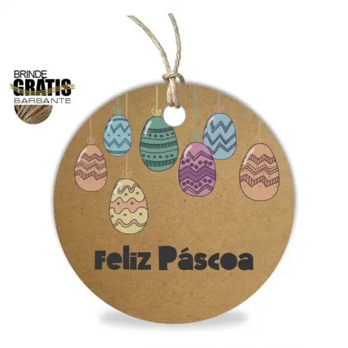 Tag Feliz Páscoa Personalizada, Mod.01