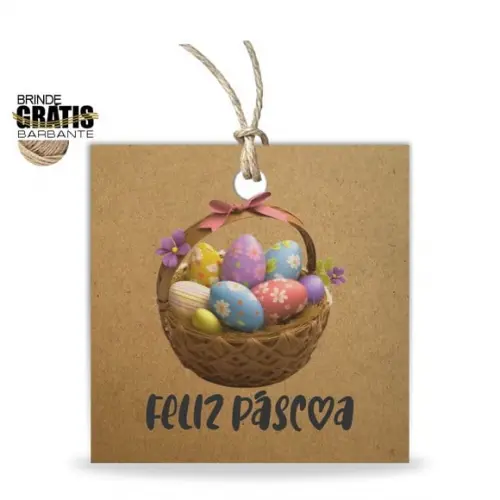 Tag Feliz Páscoa Personalizada, Mod.02
